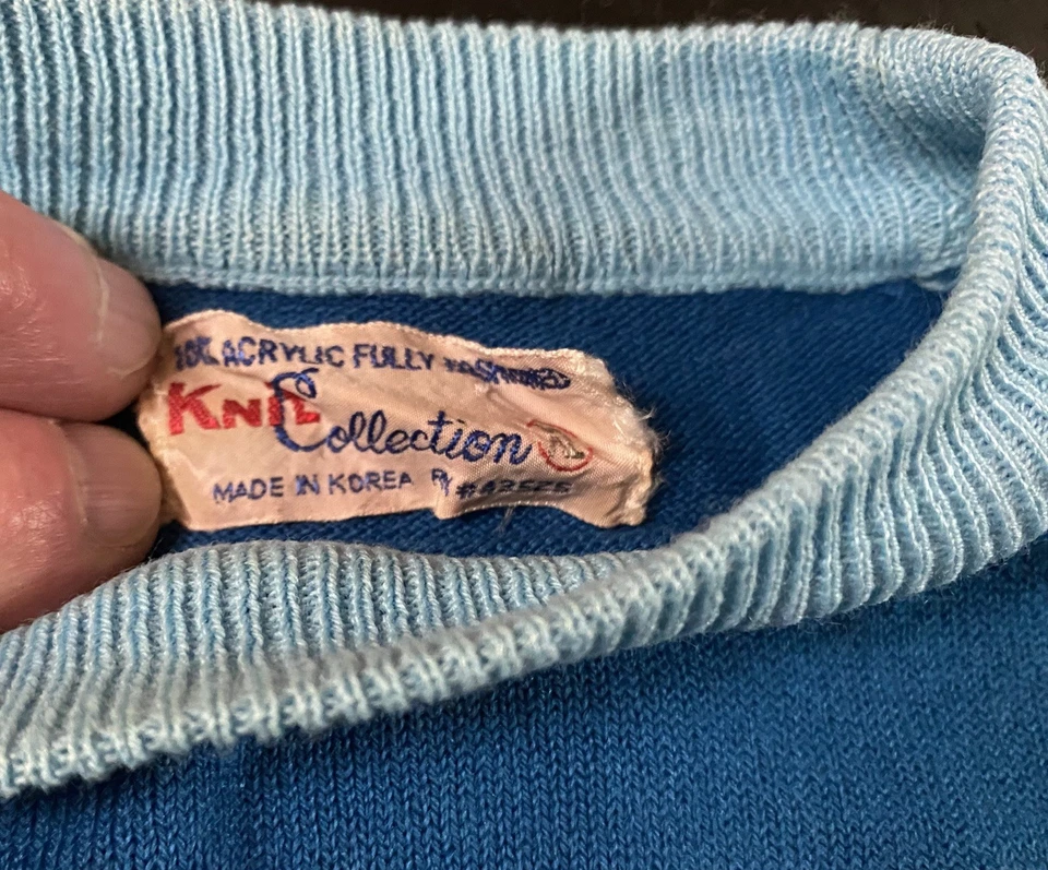 Suéter Vintage MCM Tejido Para Hombre M Azul Manga Corta - Nirvana - Grunge Foto 3 de 4