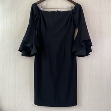 Vince Camuto Women’s Off-The-Shoulder Sheath Dress Bell Sleeves Black 6
