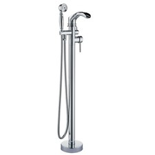 Floor Mounted FreeStanding Bathtub Faucet Chrome Shower Tub Filler Mixer Tap UK