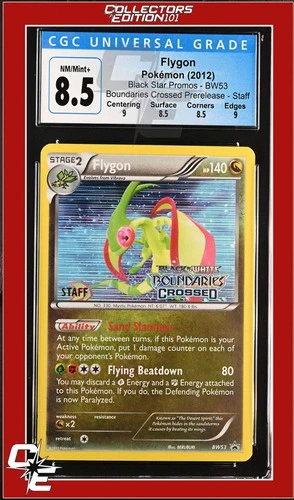 BW Black Star Promo Flygon BW53 Boundaries Crossed Prerelease STAFF CGC 8.5