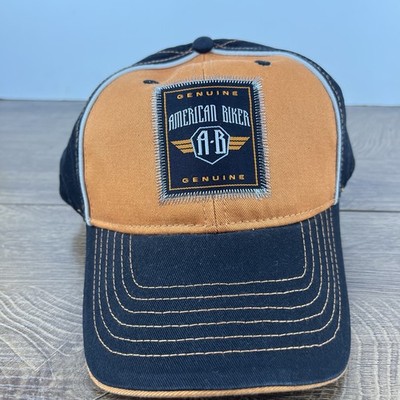American Biker Hat Orange Hat Adjustable Adult Fit Hat Orange Hat Cap Biker Hat