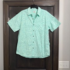 Hurley Men's Short Sleeve Tropical Leaf Print Button-Up Shirt — listing 3
