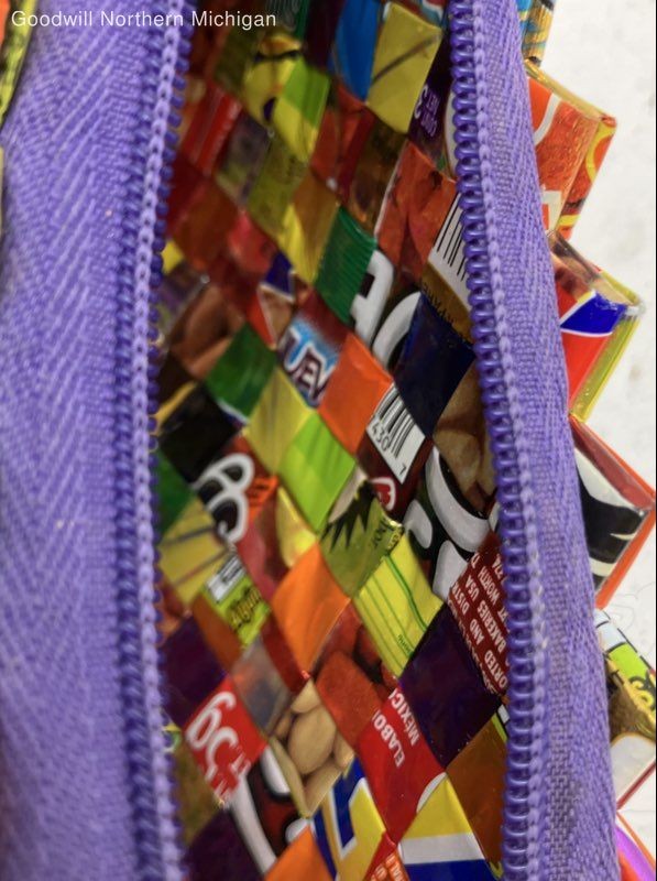 Unbranded Handmade Multicolor Candy Wrapper Clutch - image 7