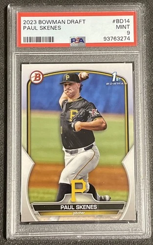 2023 Bowman Draft BD14 Paul Skenes Baseball Card PSA 9 Pittsburgh Pirates ROY