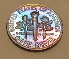 1962 Gem   Proof  Dime 90% Silver  "  MONSTER ELECTRIC  TONING "#308 ~ 8