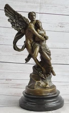 Art Deco Mythical Nude Eros amp; Psyche Lost Wax Method Genuine Bronze Statue