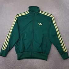 Adidas Track Jacket Medium Green Yellow Firebird Originals SST Trefoil Retro