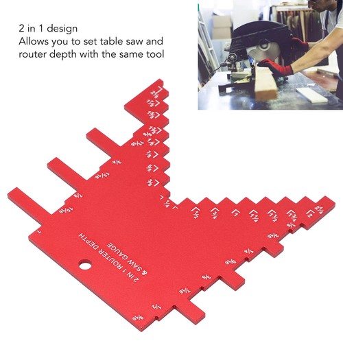 Step Depth Gauge 2 In 1 Accurate Markings Gauge For Router Table Saw Red - Picture 12 of 24