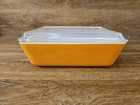 Vintage Pyrex 0503 & 503C W/Lid Orange Refrigerator Dish