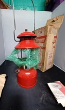 Vintage Coleman 200A195 Red Single Mantle Lantern – Original Box – 1974 unfired