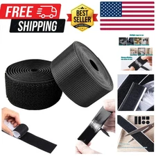 2 Inch Wide 16.4 Ft Long Heavy Duty Adhesive Hook and Loop Tape, Strong Stick...