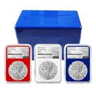 2025 $1 American Silver Eagle 3pc Set NGC MS70 FDI ALS Label Red White Blue