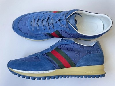 GUCCI Men's Re-Motion GG Blue Web Suede Sneaker Shoe 832461 Size 12