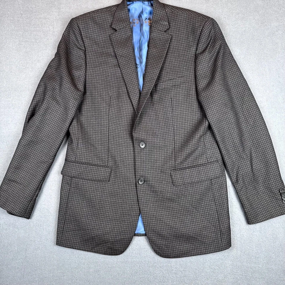 Vince Camuto Para hombres 40L Moderno Lana Blazer Chaqueta Abrigo Deportivo Negro Cuadros Foto 2 de 4