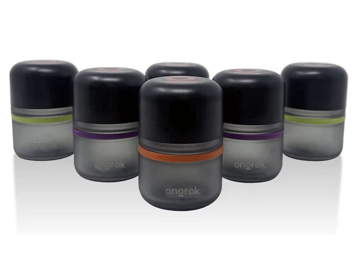 Glass Storage Jar, 80ml, 6 Pack, UV Herb/Spice Jar with Child Resistant Lid, ...