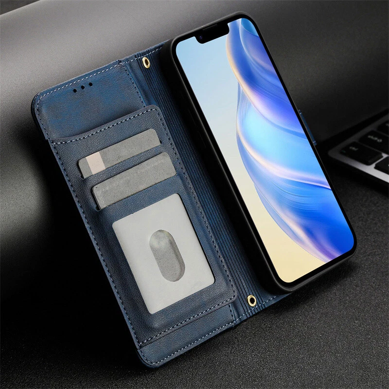 Funda tipo billetera de cuero con cremallera para Huawei P30 Lite Pura 70 Pro Honor 200 Foto 3 de 4