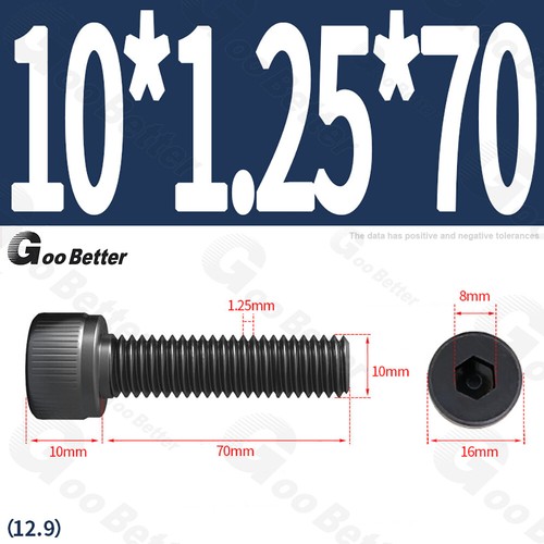 Feingewinde Zylinderschrauben 12.9 Stahl M6 M8 M10 M12 Schwarz Innensechskant - Bild 56 von 85