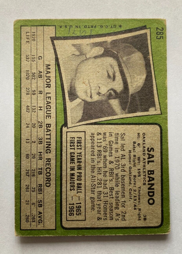 1971 TOPPS BASEBALL Cards Singles U-PICK #251-500 Range from VG-NM - Picture 62 of 320