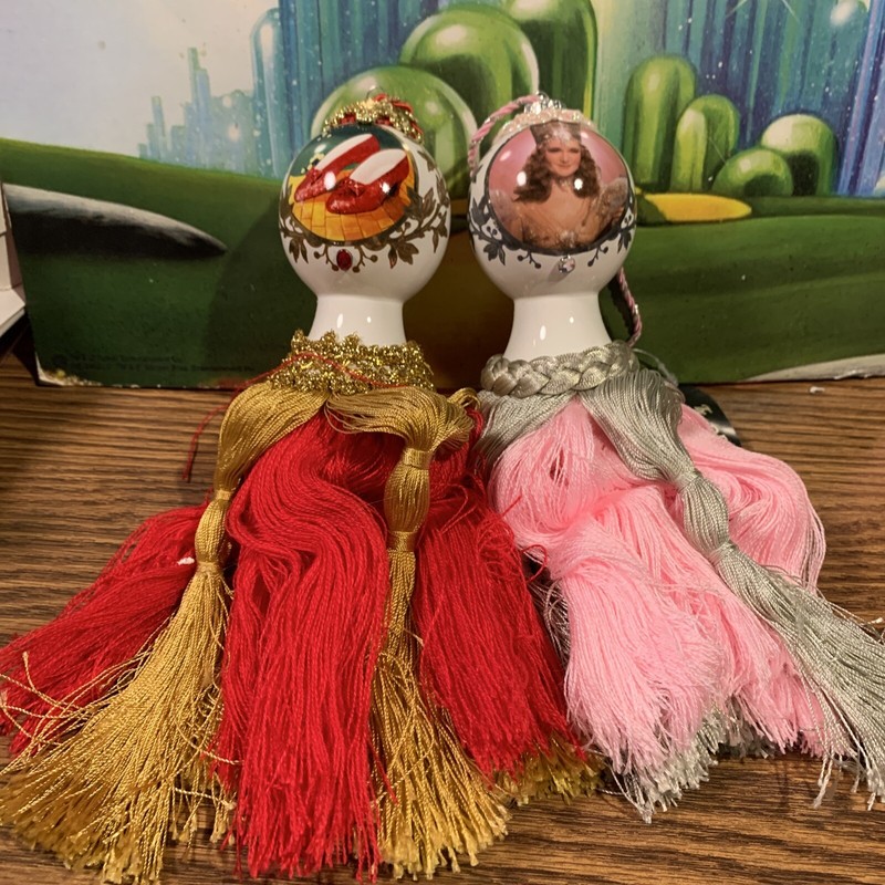 WIZARD Of Oz Glinda & Ruby Slipper Glass Ornaments Rare Prototype  Show Display