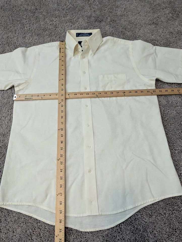 Camisa De Colección Stafford Abotonada Para Hombres 16 Sin Arrugas Marfil Manga Corta Informal Foto 3 de 4