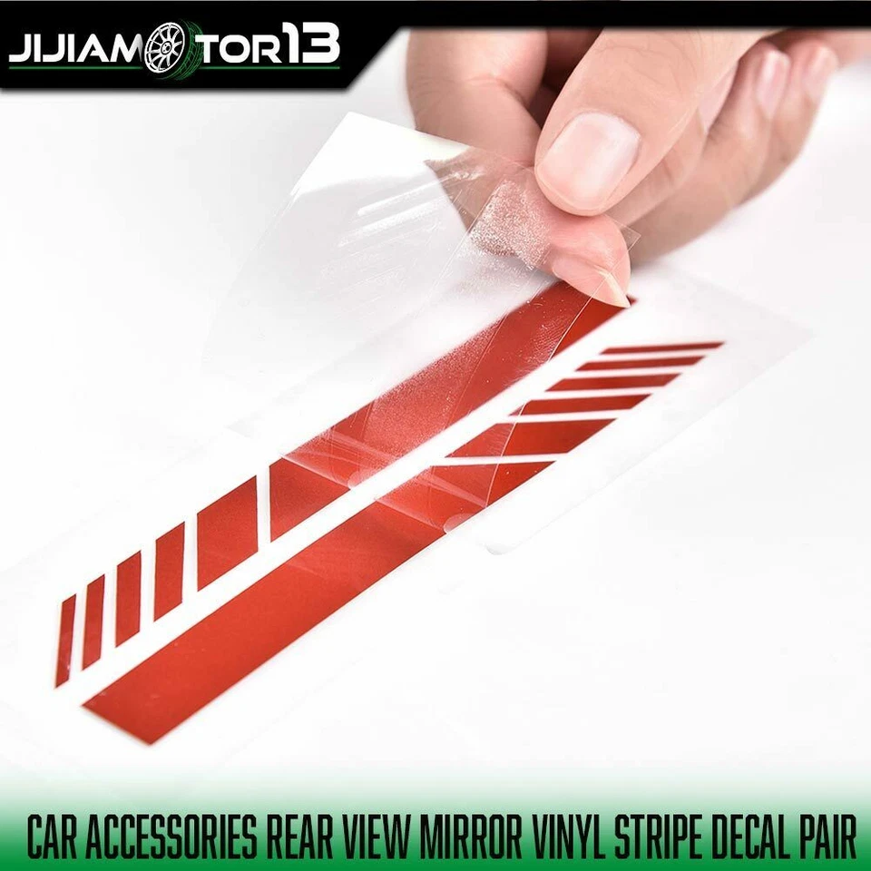 Calcomanía a rayas de vinilo adhesiva 5D roja apta para accesorios de coche L+R Foto 2 de 4