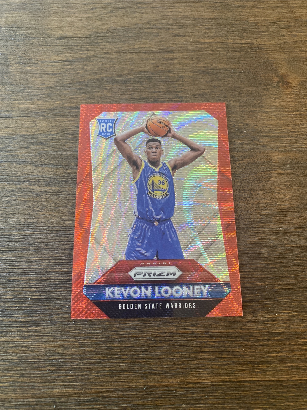 2015-16 Panini Prizm Kevon Looney Red Wave /350 Rookie RC #346 Warriors