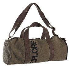 Borsa unisex vintage donna uomo borsone tracolla tela grezza cuoio cm 51x23x23