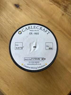 Schwarz auf weiß - K-Typ Kabelmarkierer auf Rollen 4,2-7,0 mm Durchmesser KR-65 500 auf Rolle