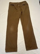Weatherproof Vintage Men's Stretch Canvas Fleece Lined Brown  Pants 32x32