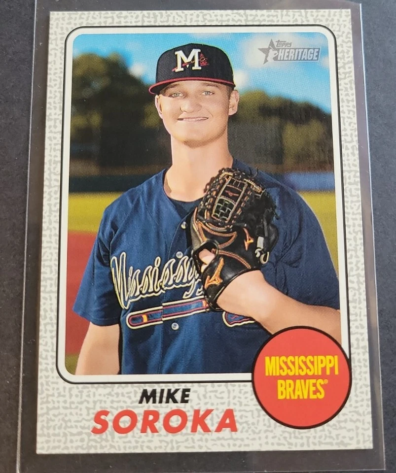 MIke Soroka 2017 Topps Heritage Minors Gray #3/25 RC PARALLEL SP Braves   - Image 2 of 4