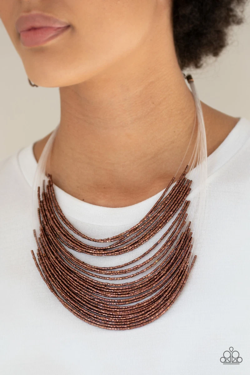 Copper seed bead necklace paparazzi deals