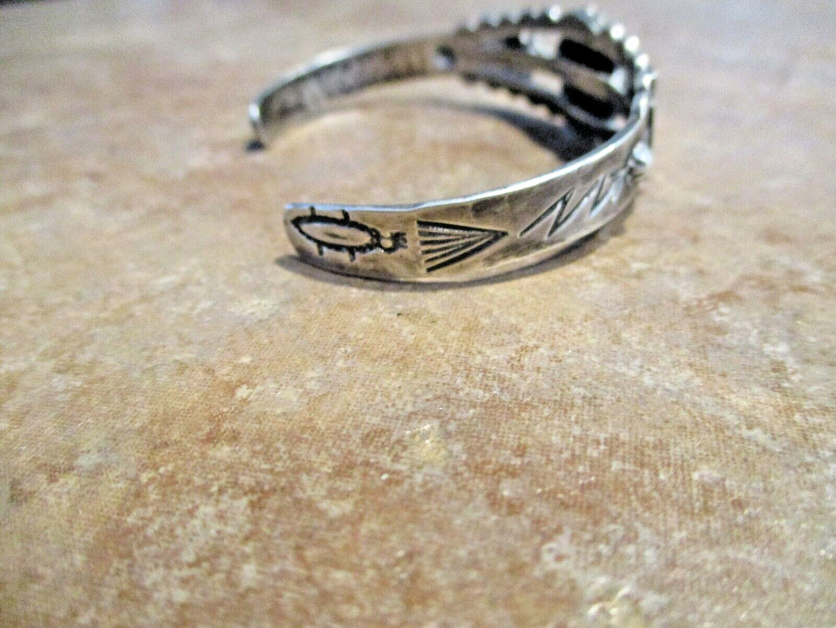 OLD PAWN NAVAJO Sterling Silver APPLIED THUNDERBIRD Bracelet View 3