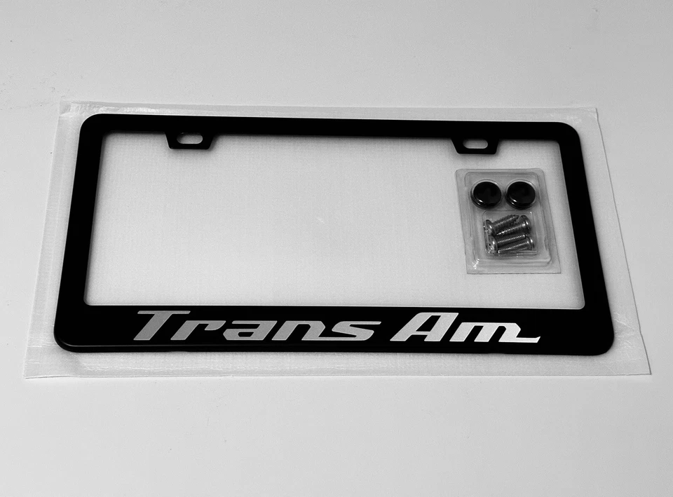 Marco reflectante de matrícula Trans Am Pontiac/Firebird de metal negro Foto 2 de 4