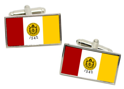 San Diego CA (USA) Flag Cufflinks In Chrome Geschenkbox