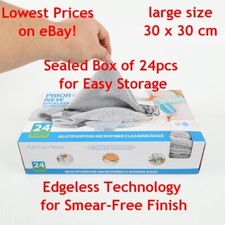 24x Magic Microfiber Kitchen or Car Cleaning Towels ? Edgeless, Polishing Cloths