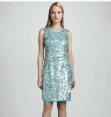tahari green sequin dress TAHARI ARTHUR S. LEVINE Elegant Sequin Evening Dress Size 2 Color Green