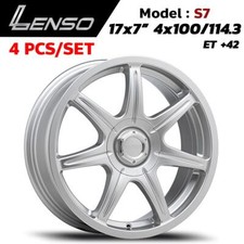 Clearance Lenso S7 Wheel Rim 17x7 Pcd 4x100114.3 Et42 Racing Silver Set4