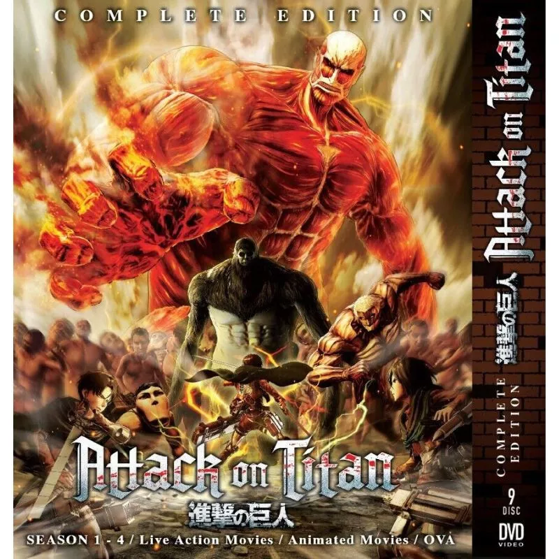 ATTACK ON TITAN Complete Edition Season 1-4 + 2 Movies + OVA English Dub  Anime