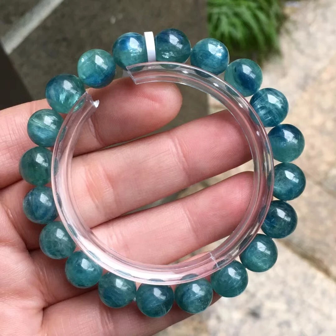 10mm Natural Blue Green Quartz Crystal Gemstone Round Beads Bracelet AAAA