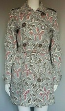 Retro Cacharel Women Tears Print Multicoloured Trench Coat Size 38