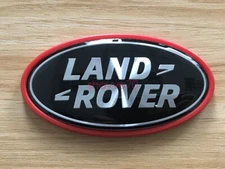 RED Sport Supercharged Tailgate / Grille Emblem Oval Logo Badges For Land Rover
