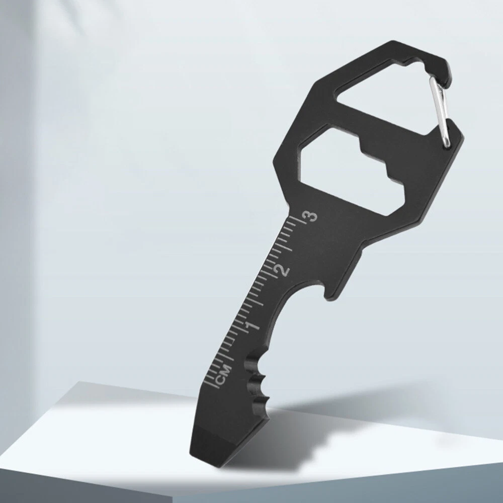 Compact Multi-Tool Card with Bottle Opener & Survival Keychain Features  