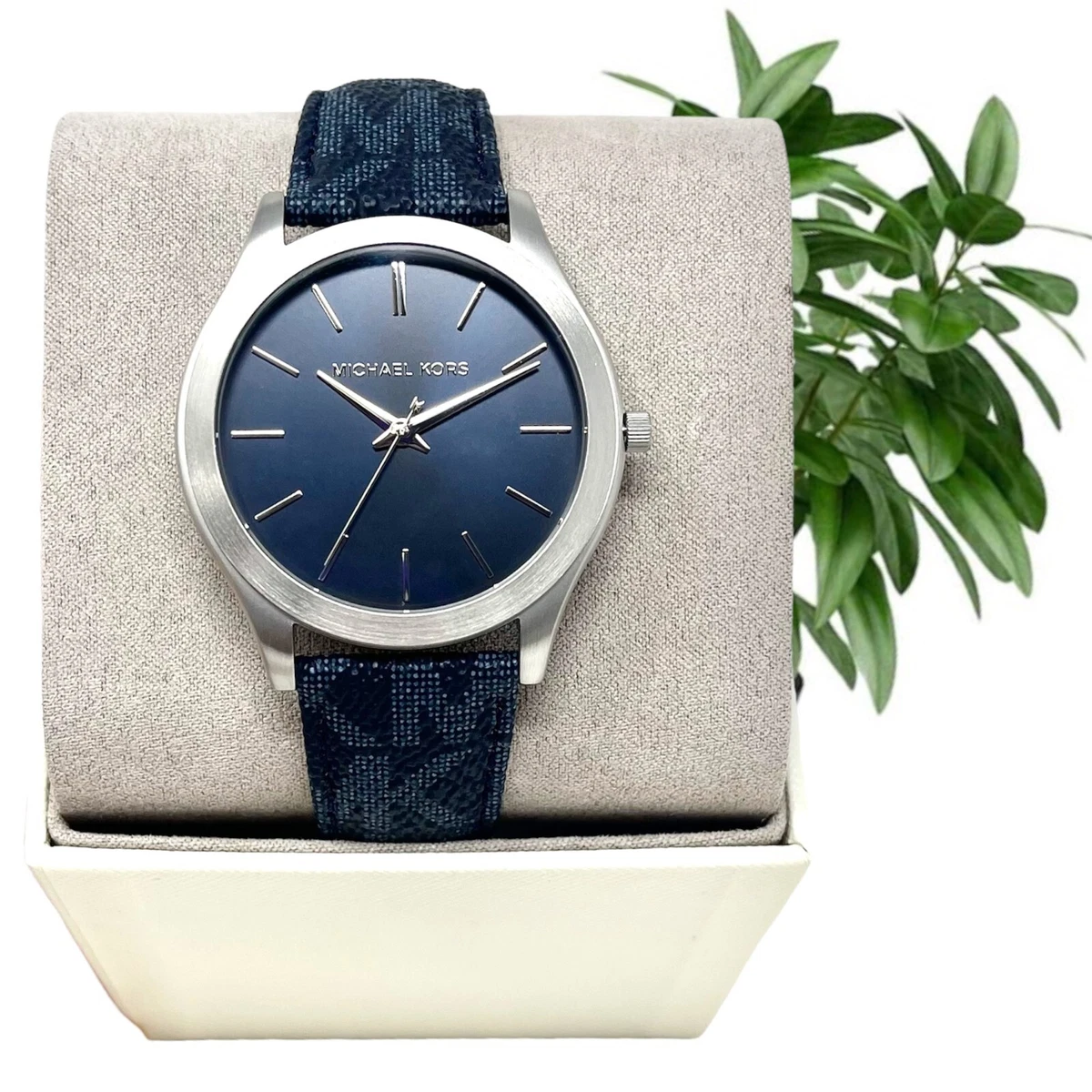 Michael kors men's slim runway sales quartz watch with stainless steel strap