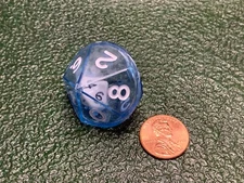 Double D10 - Small Ten in Large Ten Dice - Blue RPG Gaming Tabletop Roleplay