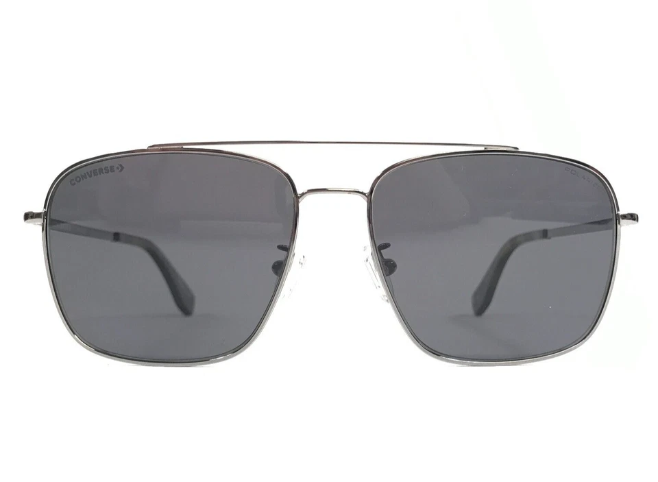 Gafas de sol Converse SCO190 PLATEADAS monturas de aviador con lentes polarizadas gris oscuro Foto 2 de 4