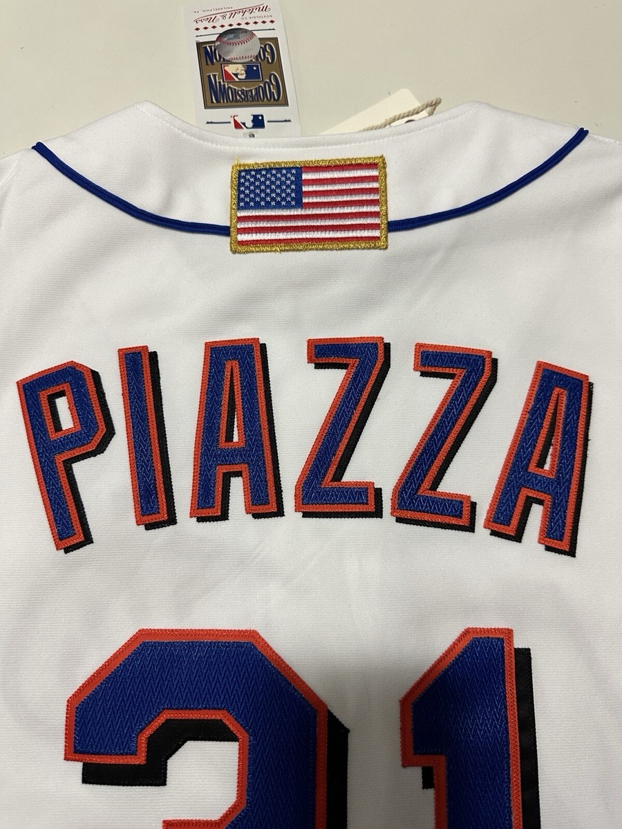 MLB ニューヨークメッツ PIAZZA ユニフォーム 44(L) MIKE PIAZZA Rawlings AUTHENTIC NEW YORK METS NY White Jersey