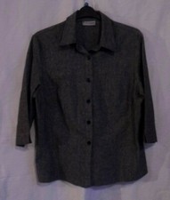 Dressbarn Woman Grey Flecked Light Weight Unlined Summer Jacket Size 18