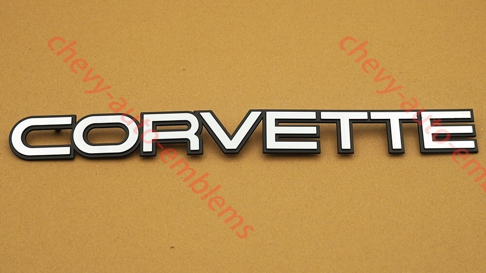 Set of 3 Chrome 84-96 C4 Front Nose & Rear Gas Lid Emblems Script ...