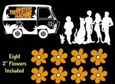 The Mystery Machine & Scooby & the Gang Two 5" Vinyl Decals Car Truck Van Window