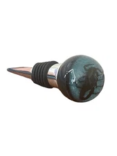 Wine Bottle  Stopper -Black Scorpion -Genuine Insect- blue background